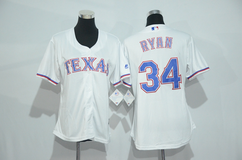 Womens 2017 MLB Texas Rangers #34 Ryan White Jerseys